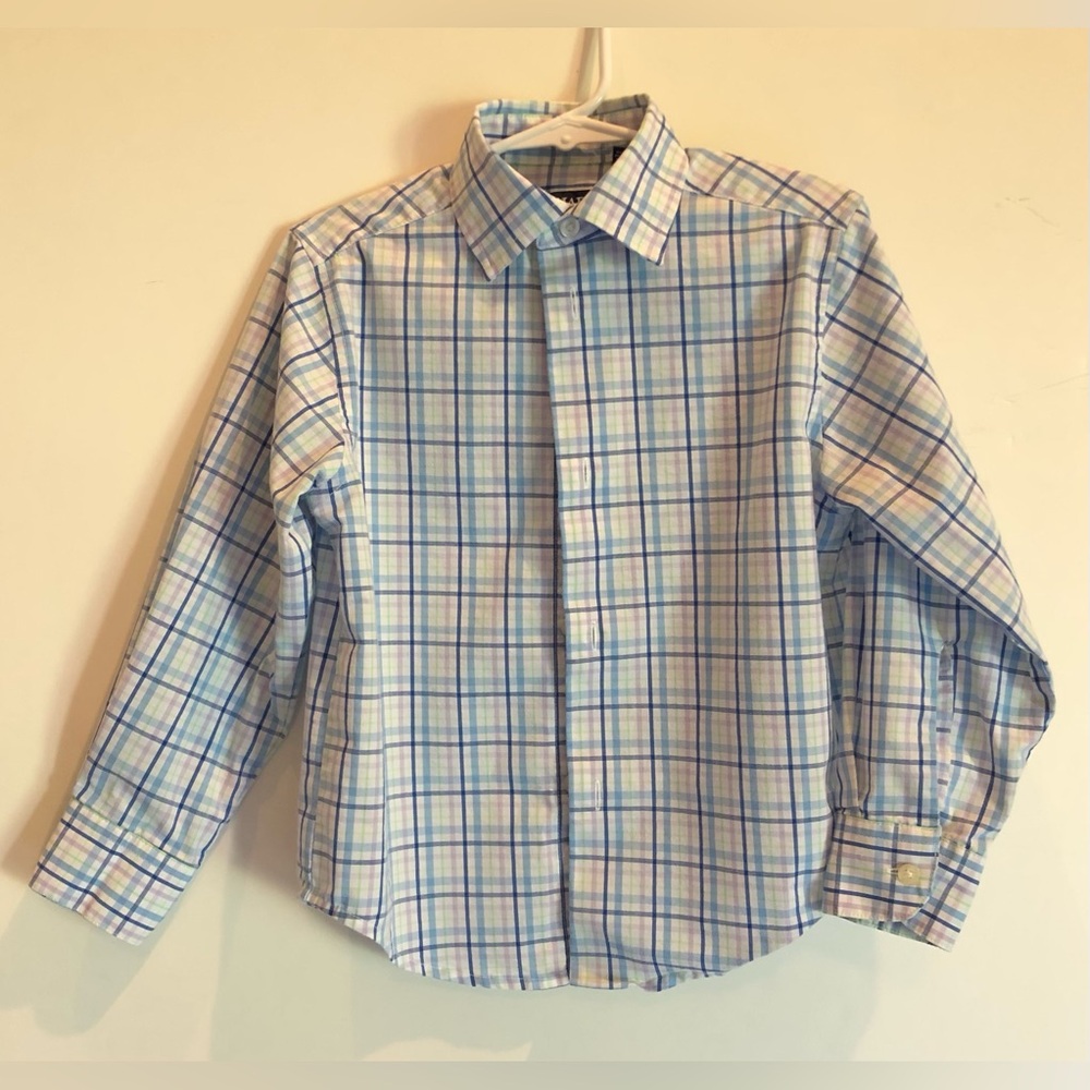 CHAPS Little Boy’s Stretch Long Sleeve Dress Shirt, Violet Opal, XXS 4-5